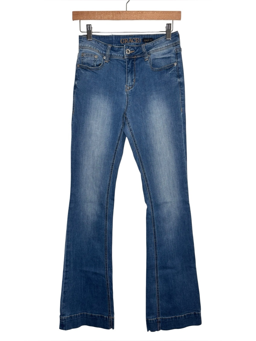 Grace in LA jeans flare easy fit medium wash size 25